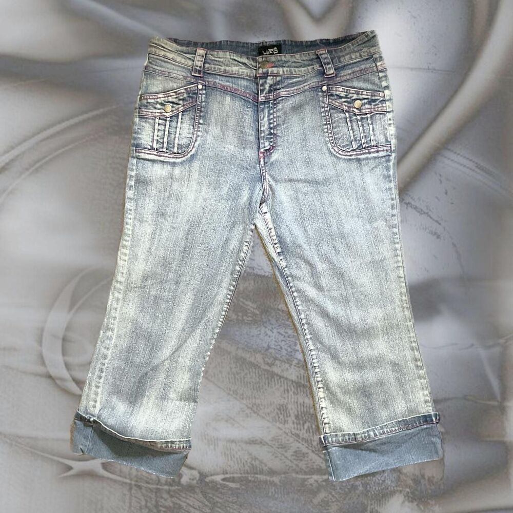 Angels Women's Blue and Pink Jeans